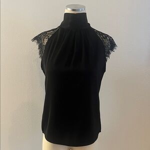 Elegant Black Lace Sleeve Women's Top